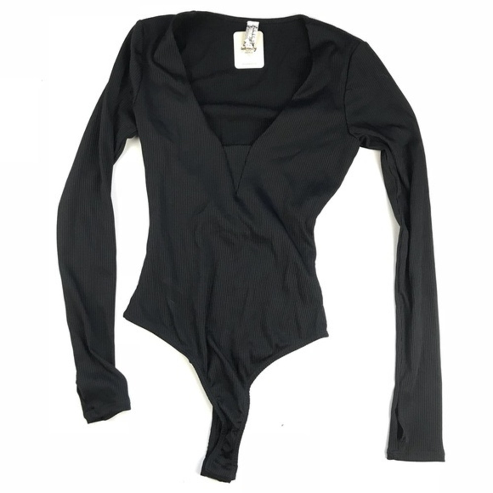 Free people long sleeve thong bodysuit